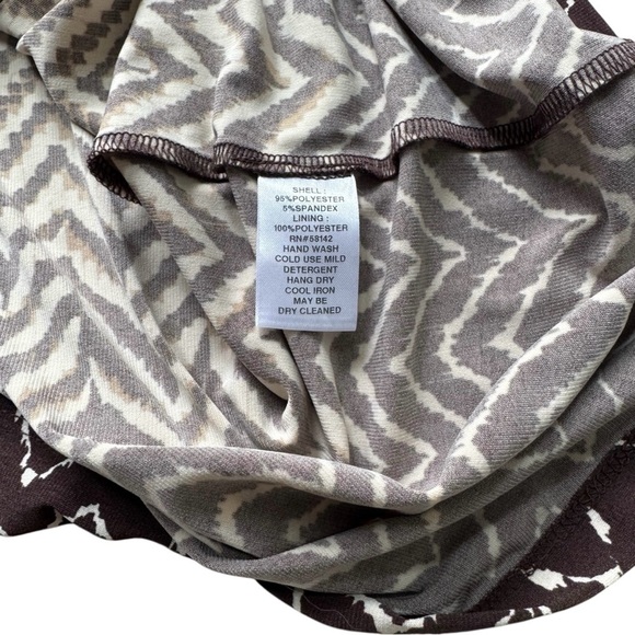 London Times Blouson/Drawstring Shift Dress With 3/4 Buttoned Sleeve,Size 12 - Picture 12 of 12